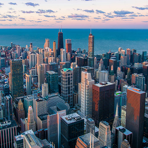 sky view of chicago