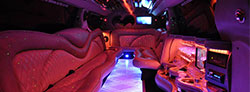 stretch limo with vibrant lighs